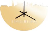 Skyline Klok Terschelling Goud Metallic - Ø 40 cm - Stil uurwerk - Wanddecoratie - Meer steden beschikbaar - Woonkamer idee - Woondecoratie - City Art - Steden kunst - Cadeau voor hem - Cadeau voor haar - Jubileum - Trouwerij - Housewarming -
