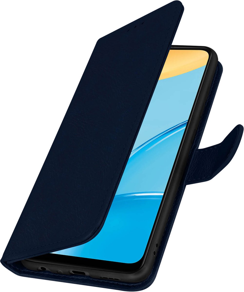 Geschikt voor Oppo A15 Bookcover Video Support Functie Donker blauw