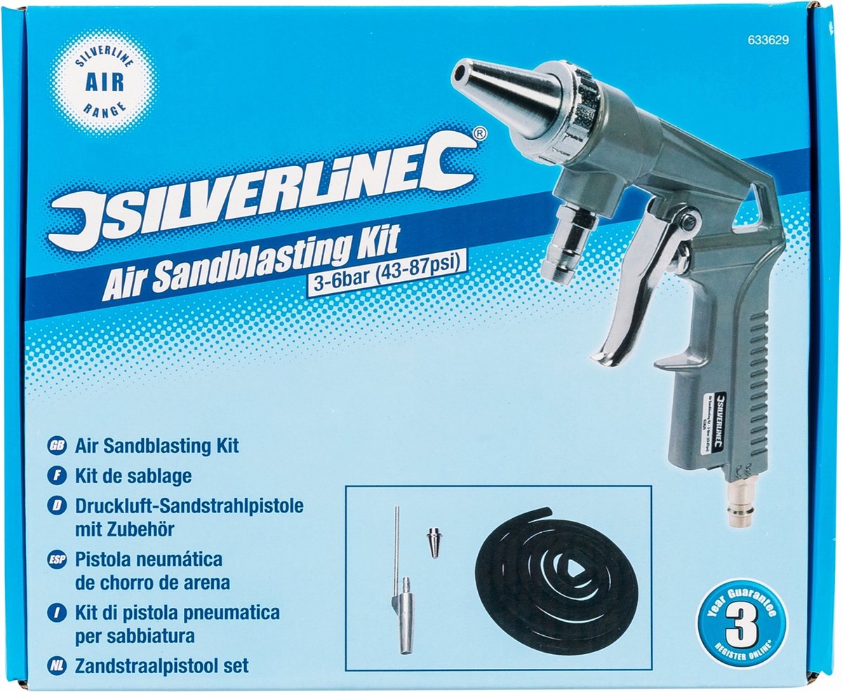 Silverline - Sableuse pistolet de sablage pneumatique avec 500g de sable  pour compresseur - Accessoires compresseurs - Rue du Commerce