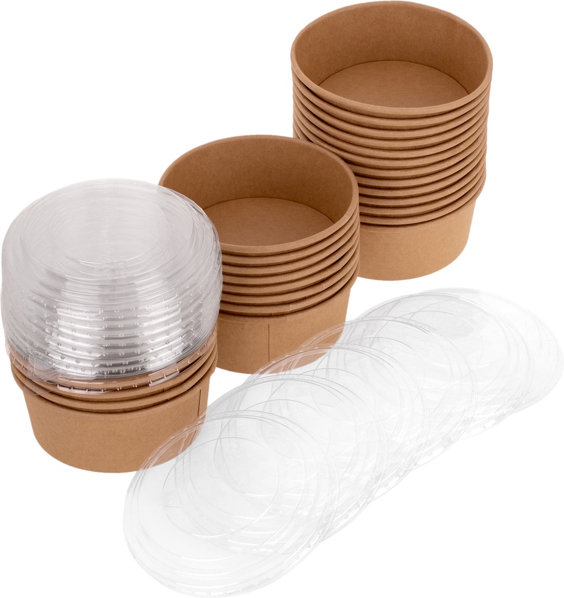 Goedkoopste PrimeMatik - Biologisch afbreekbare bagasse mini terrine met deksel 60mL, 50 stuks.