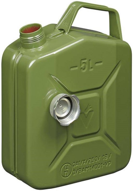 Pro Plus Jerrycan 5 liter - Metaal - Groen - met Magnetische Schroefdop ...