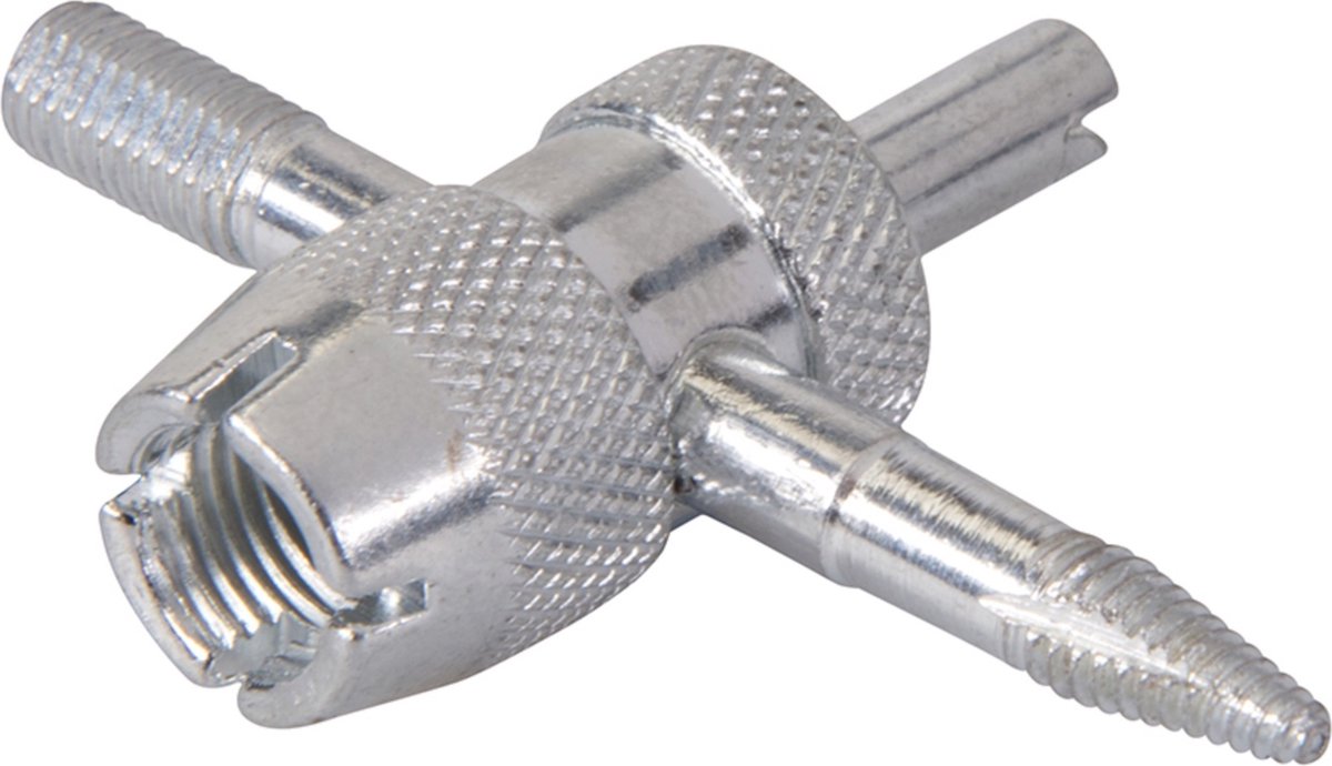 Silverline Vierweg ventiel reparatiesleutel - zakformaat - extra grip - zink geplateerd