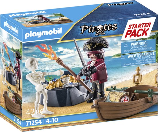 PLAYMOBIL Pirates Starterpack Piraat met Roeiboot - 71254
