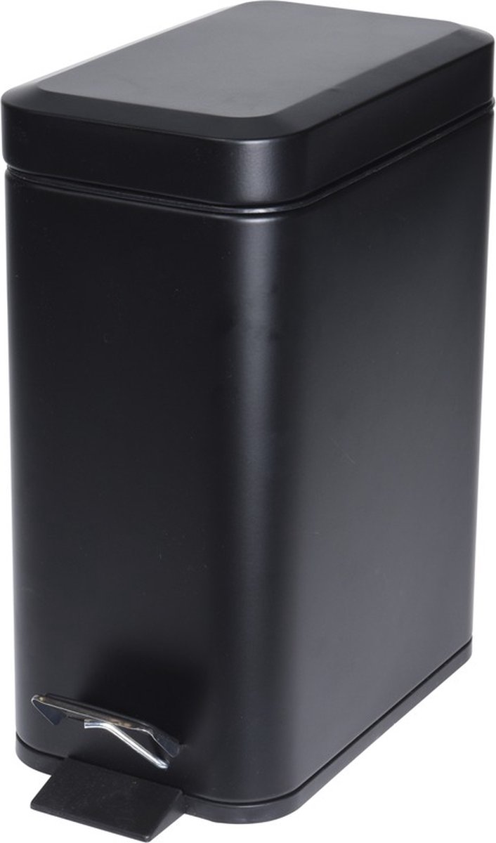 Goedkoopste Zwarte vuilnisbak/pedaalemmer 5 liter - Vuilnisemmers/vuilnisbakken/pedaalemmers/prullenbakken voor toilet