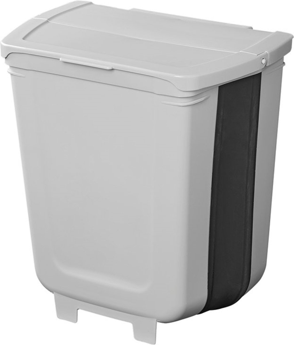 ProPlus Opvouwbare afvalbak - 8 liter - grijs - ideaal voor caravan en camper