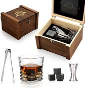 karaf / crystal glass / Set for Whisky Glasses - BarCraft Grinded glass decanter for whiskey and brandy