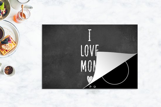 KitchenYeah® Inductie beschermer 77x51 cm - Quotes - I love mom - Spreuken - Moeder - Kookplaataccessoires - Afdekplaat voor kookplaat - Inductiebeschermer - Inductiemat - Inductieplaat mat