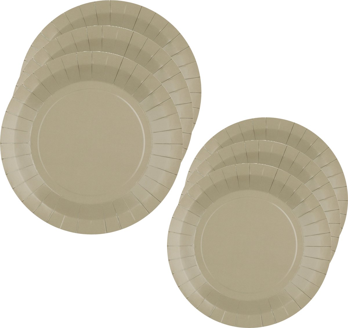 Santex Feest/verjaardag borden set - 20x stuks - taupe - 17 cm en 22 cm