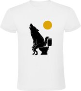 Wolf op de wc Dames T-shirt | toilet | WC | dier | grappig