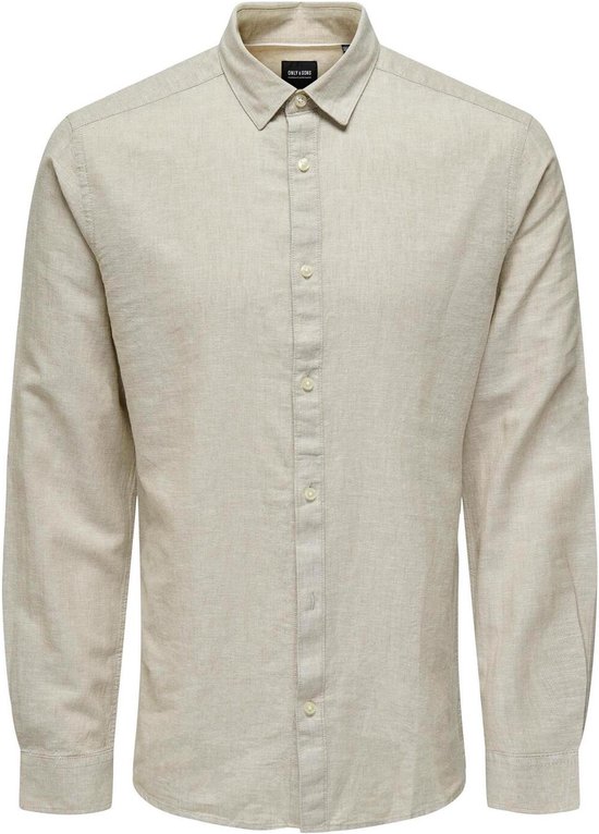 ONLY & SONS linen mix short sleeve shirt in navy stripe ONLY & SONS linen mix short sleeve shirt in navy stripe
