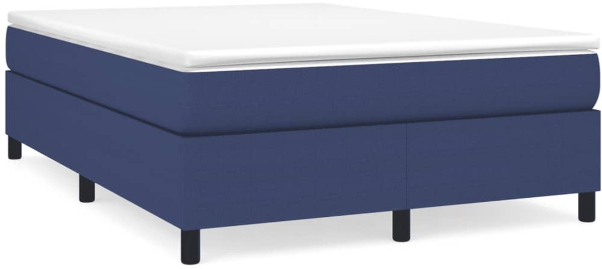 vidaXL - Boxspring - met - matras - stof - blauw - 140x200 - cm