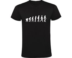 Aap mens robot evolutie Heren T-shirt | toekomst | programmeur | robots | techniek | techno | ontwikkeling | Zwart