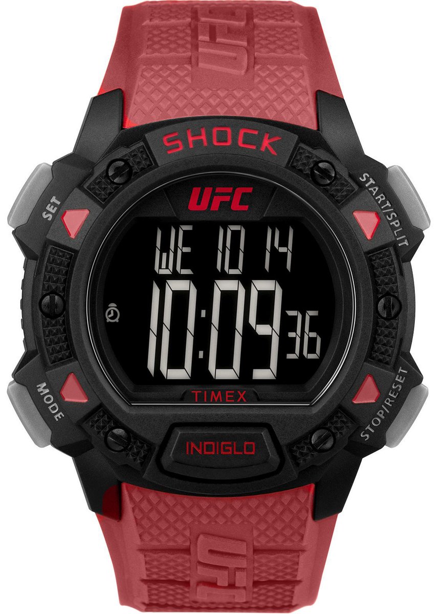 Timex UFC Core Shock TW4B27600 Horloge - Kunststof - Rood - Ø 44 mm