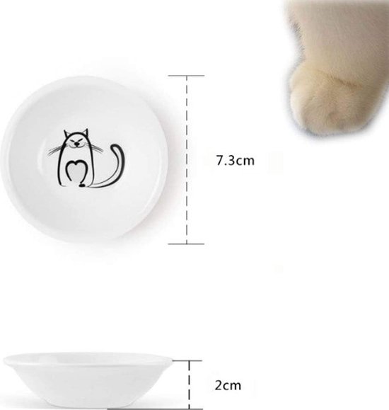 Lot De 4 Plats à Sauce En Céramique En Forme De Chat - Mini Bols Pour Sushi, Soja, Tremper