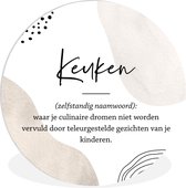 WallCircle - Wandcirkel ⌀ 90 - Keuken - Quotes - Spreuken - Keuken definitie - Woordenboek - Opa - Ronde schilderijen woonkamer - Wandbord rond - Muurdecoratie cirkel - Kamer decoratie binnen - Wanddecoratie muurcirkel - Woonaccessoires