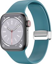 Bracelet Apple Watch Compatible - Bracelet Siliconen By Qubix - Boucle déployante - Cyan - Convient pour Apple Watch 38mm / 40mm / 41mm Smartwatch strap -