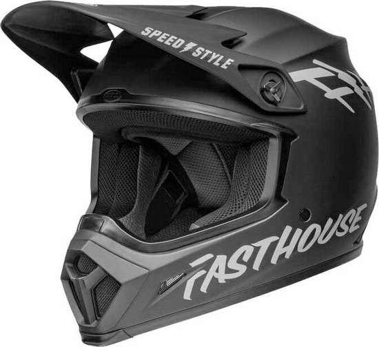 BELL MX-9 MIPS Fasthouse Off-Road Helm - Matte Black / Grey - Maat L