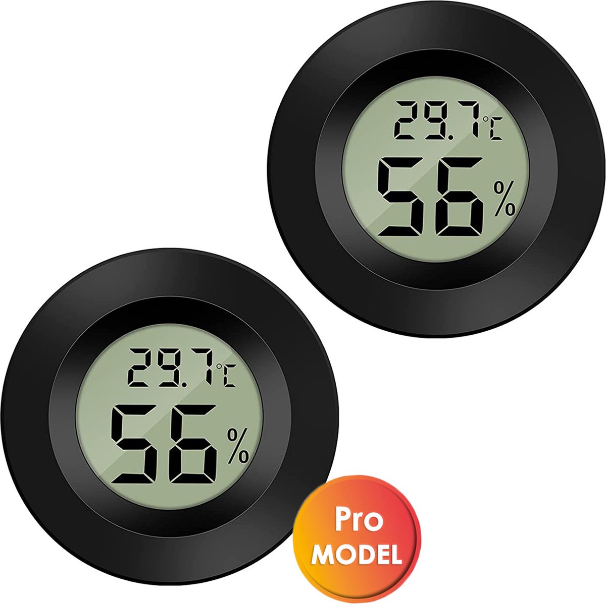 2 stuks mini digitale hygrometer thermometermeter, indoor outdoor temperatuurvochtigheidsmeter voor broeikasvochtigheid, incubators reptielenterrariumpotten, Fahrenheit (°C) of Celsius (℃) (2