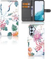 Telefoonhoesje Geschikt voor Samsung Galaxy A54 5G Wallet Bookcase Bird Flowers