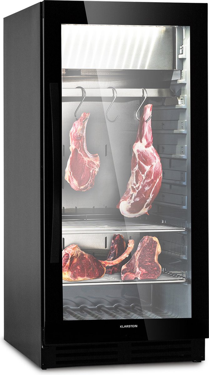 Klarstein koelkast, droogrijpkast, 1-zone koelkast met glazen deur, voor binnen- en buitengebruik met ledverlichting, vrijstaande of inbouwkoelkast, temperatuurbereik 1-25 °C, 233 liter - Touch - Mini Fridge - Compact Koelkast