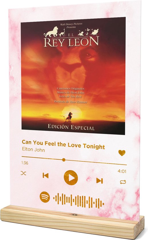 Songr Spotify Muziek Bordje - Can You Feel the Love Tonight - Elton ...