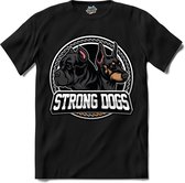 Strong Dogs | Honden - Dogs - Hond - T-Shirt - Unisex - Zwart - Maat M