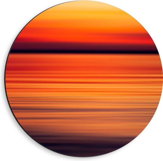 WallClassics - Dibond Muurcirkel - De Kleur van Zonsondergang - 40x40 cm Foto op Aluminium Muurcirkel (met ophangsysteem)