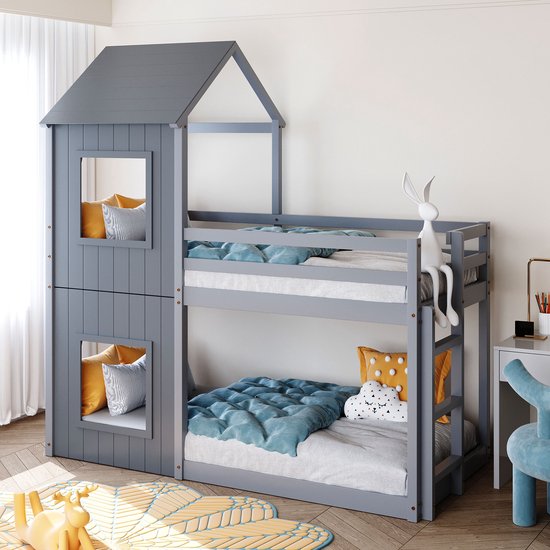 Kinderstapelbed-huisbed 2 ramen-Loft bed ladder & bed... bol.com