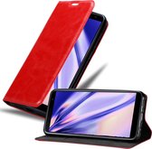 Cadorabo Hoesje geschikt voor Samsung Galaxy J6 PLUS in APPEL ROOD - Beschermhoes met magnetische sluiting, standfunctie en kaartvakje Book Case Cover Etui