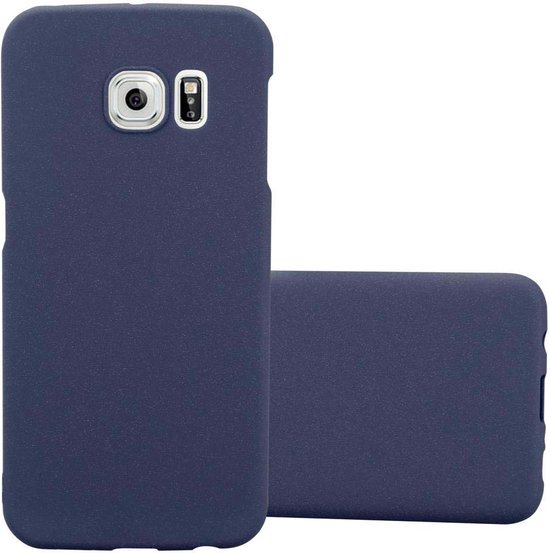 Cadorabo Hoesje geschikt voor Samsung Galaxy S6 EDGE PLUS in FROSTY BLAUW - Hard Case Cover beschermhoes in Frosted look tegen krassen en stoten