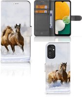GSM Hoesje Geschikt voor Samsung Galaxy A14 5G Wallet Book Case Paarden