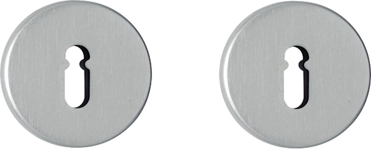 AXA Binnendeurrozetten (Curve Klik) Aluminium geslepen: met sleutelgat.
