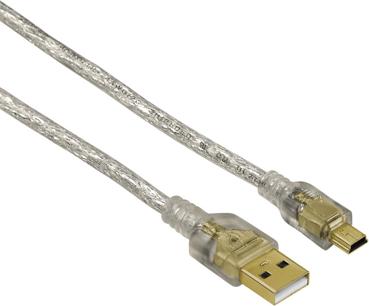 Hama verbindingskabel USB - mini USB 1.8m 3 ster