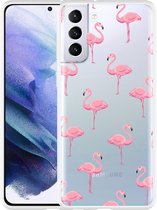 Hoesje Geschikt voor Samsung Galaxy S21 Plus Flamingo
