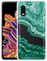 Hoesje Geschikt voor Samsung Galaxy Xcover Pro Turquoise Marble Art