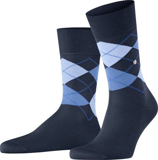 Burlington Manchester One size organisch katoen sokken heren blauw - Maat 40-46