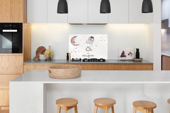 Spatscherm keuken 100x65 cm - Kookplaat achterwand Quotes - Kinderen - Be unique - Jongens - Meisjes - Waterverf - Muurbeschermer - Spatwand fornuis - Hoogwaardig aluminium