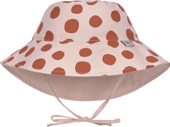 Lässig - UV-Beschermende bucket hoed voor kinderen - Stippen - Poederroze - maat M (46-49cm)