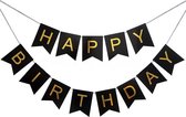 Slinger Happy Birthday – Zwart – 250cm – 15*12 cm – Verjaardag Feestje Kinderfeest – Vlaggetjes