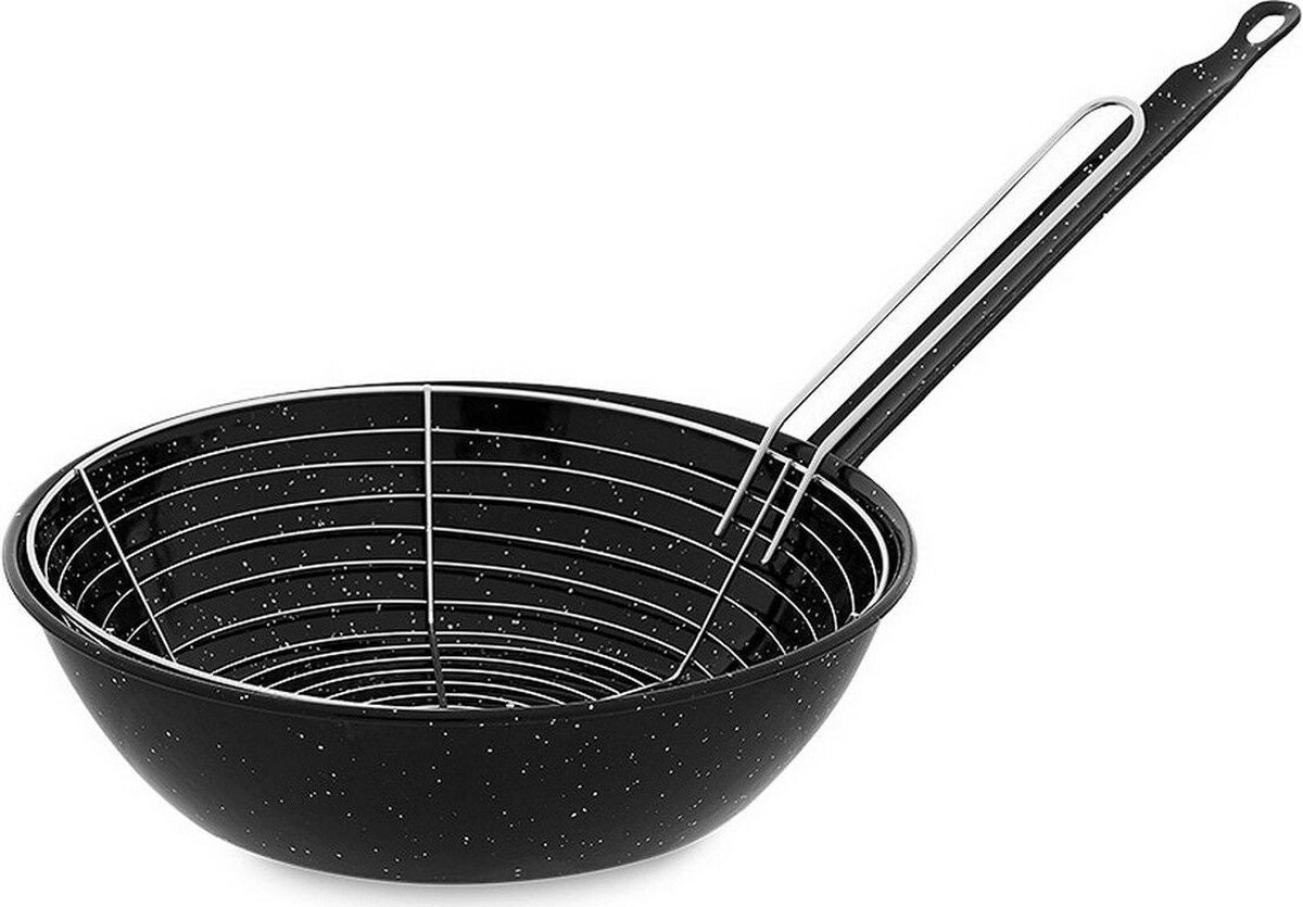 Koekenpan met mandje Vaello Zwart Geëmailleerd Staal (Ø 26 cm)