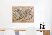 Wereldkaarten - historische wereldkaart oud poster - 80x60 cm
