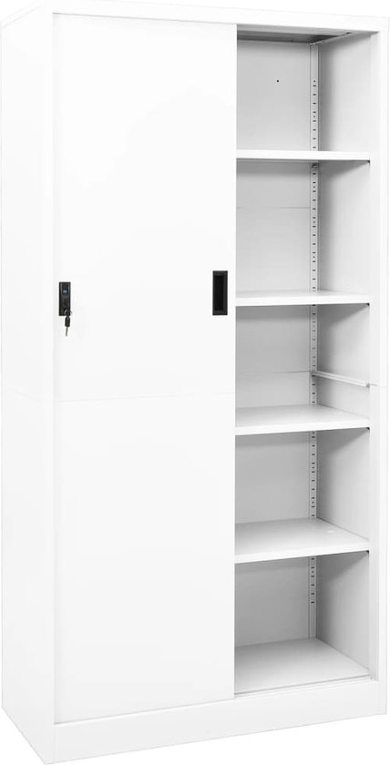 Maison Exclusive - Kantoorkast met schuifdeuren 90x40x180 cm staal wit |  bol.com
