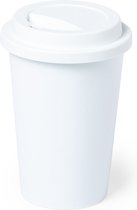 Koffiebeker to go - Drinkbeker - Travel mug - Herbruikbare koffiebekers - 450 ml - wit
