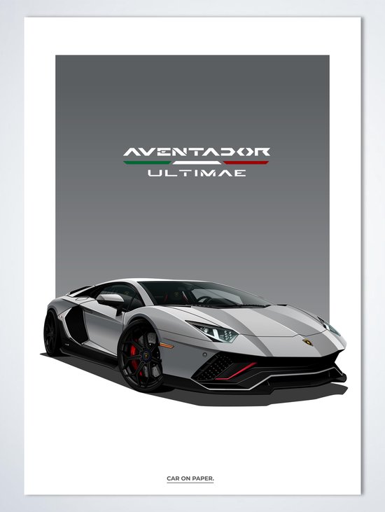 Lamborghini Aventador Ultimae Poster - Autoposter 70 50 | Kinderkamer | Slaapkamer | Kantoor