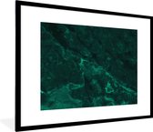 Fotolijst incl. Poster - Marmer - Kalk - Groen - Structuur - Marmerlook - 80x60 cm - Posterlijst