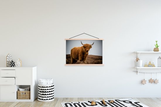 Scottish Highlander in Scottish Highlands affiche textielposter lattes vierge 90x60 cm