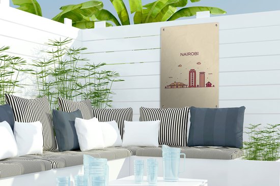 Décoration de jardin Skyline - Nairobi - Kenya - 40x60 cm - Poster jardin - Toile jardin - Poster extérieur