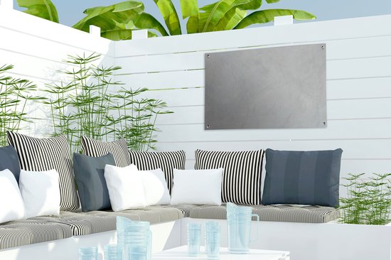 Tuinposter 60x40 cm - Tuindecoratie Beton - Design - Industrieel - Poster voor in de tuin - Buiten decoratie - Schutting tuinschilderij - Tuindoek muurdecoratie - Wanddecoratie balkondoek
