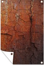 Affiche jardin - Toile jardin - Posters de jardin extérieur - Rouille - Trait - Marron - 80x120 cm - Jardin