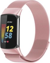iMoshion Bandje Geschikt voor Fitbit Charge 5 - iMoshion Milanees magnetische band - Roze - Maat S